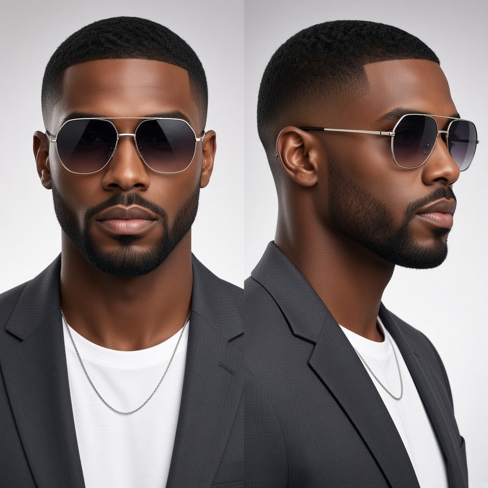 Sunglasses Silver Frame Black Gradient Lens Fashion Eyewear Driving Shades Men‎